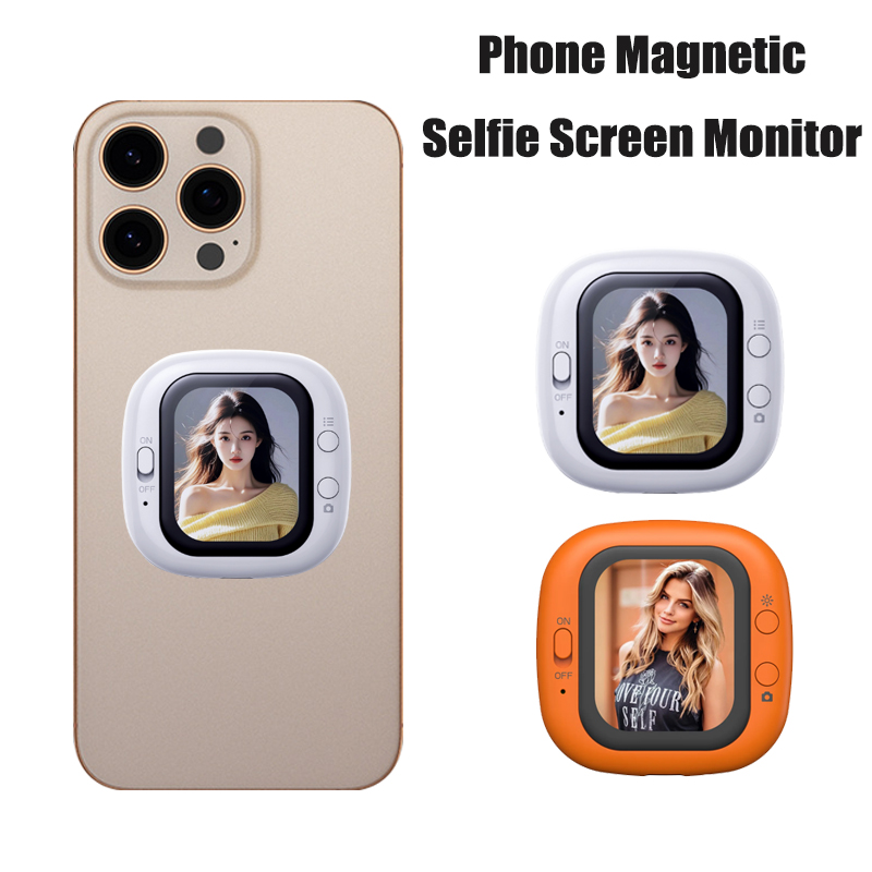 Photography With Mobile - หน้าจอโทรศัพท์มือถือขนาดเล็กสำหรับถ่ายเซลฟี่ แบบมีสาย ติดตั้งด้วยแม่เหล็ก สำหรับสมาร์ทโฟน ใช้กับกล้องหลัง ถ่ายวิดีโอเซลฟี่