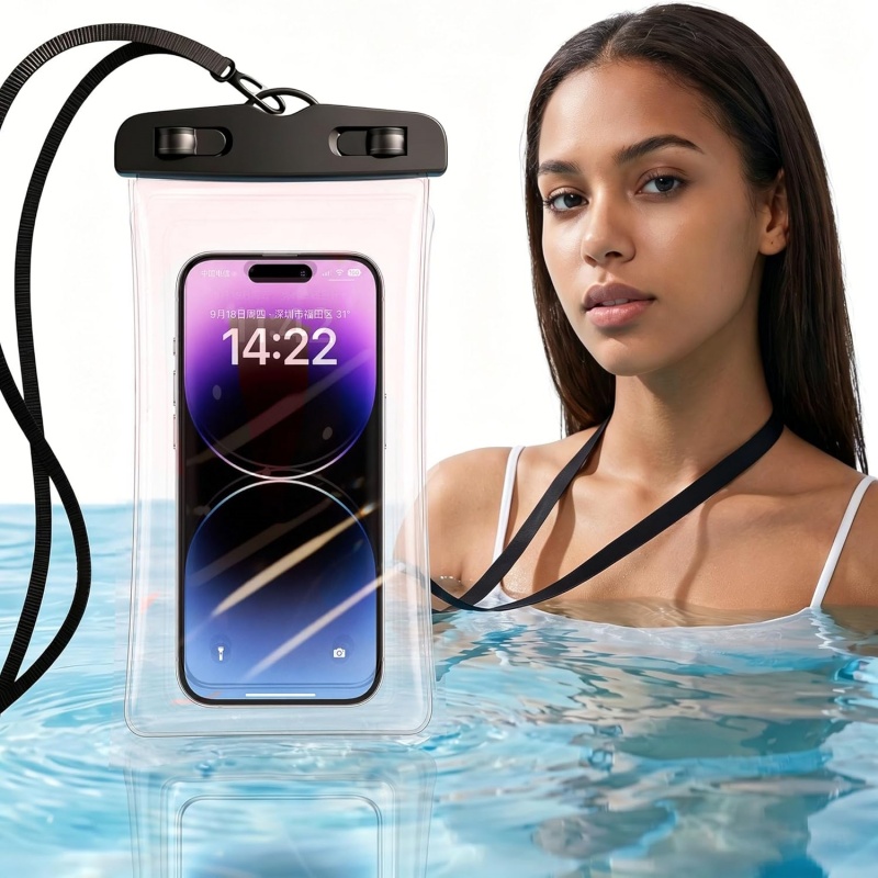 Uni Photography - IPX8 กระเป๋าใส่โทรศัพท์กันน้ำแบบลอยน้ำได้ หน้าจอสัมผัสได้ ถุงกันน้ำสำหรับถ่ายภาพใต้น้ำ สำหรับว่ายน้ำ ดำน้ำ