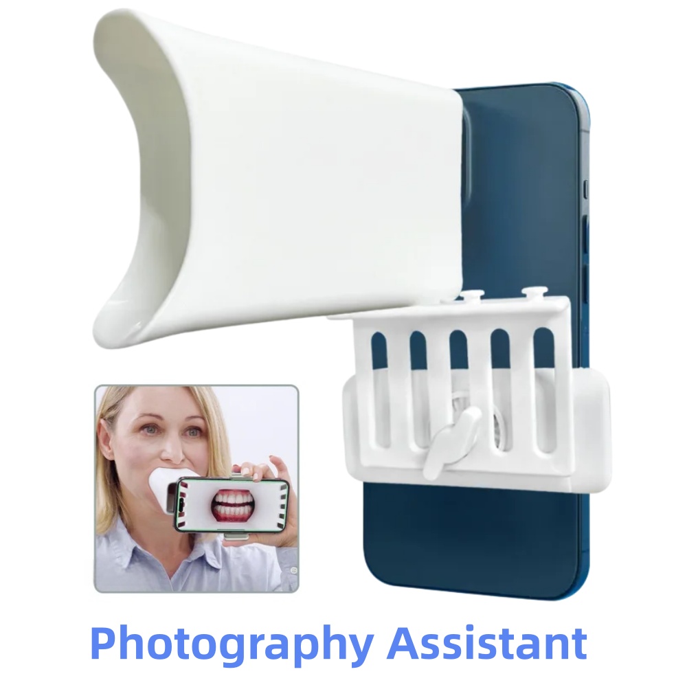 Photography With Mobile - อุปกรณ์กำหนดตำแหน่งภาพถ่ายทางทันตกรรมสำหรับโทรศัพท์มือถือ, อุปกรณ์ช่วยบันทึกทางทันตกรรมจัดฟัน, ตัวช่วยถ่ายภาพที่ปรับตำแหน่งได้