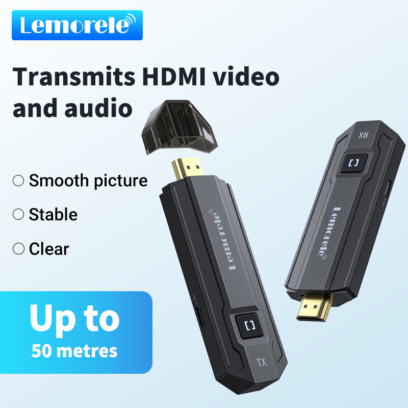 Photography With Mobile - Lemorele เครื่องส่งสัญญาณและตัวรับสัญญาณ HDMI ไร้สาย 2.4G/5.8G การส่งสัญญาณแบบดูอัลแบนด์สดสําหรับโทรศัพท์มือถือ/คอมพิวเตอร์/กล้อง/โปรเจคเตอร์