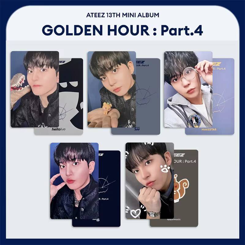 Photography News - การ์ดสะสม Kpop ATEEZ 5 ชิ้น/ชุด GOLDEN