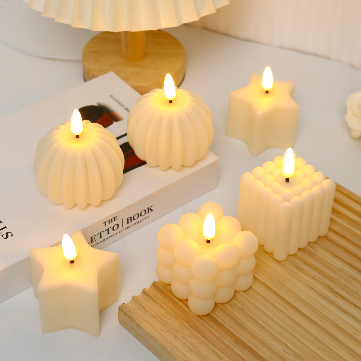 เทียน LED รูปทรงลูกบาศก์ สำหรั - Photography Wedding บทวิจารณ์และราคา