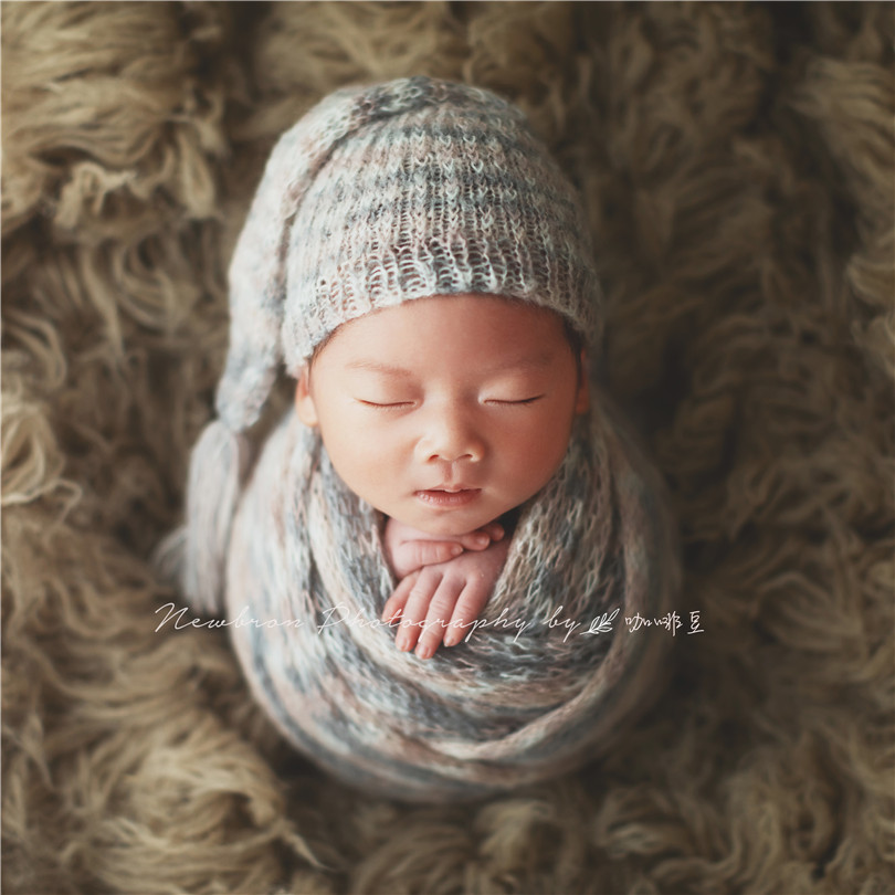 ถัก JERSEY Wrap และชุดหมวกทารก - Photography Outfit บทวิจารณ์และราคา