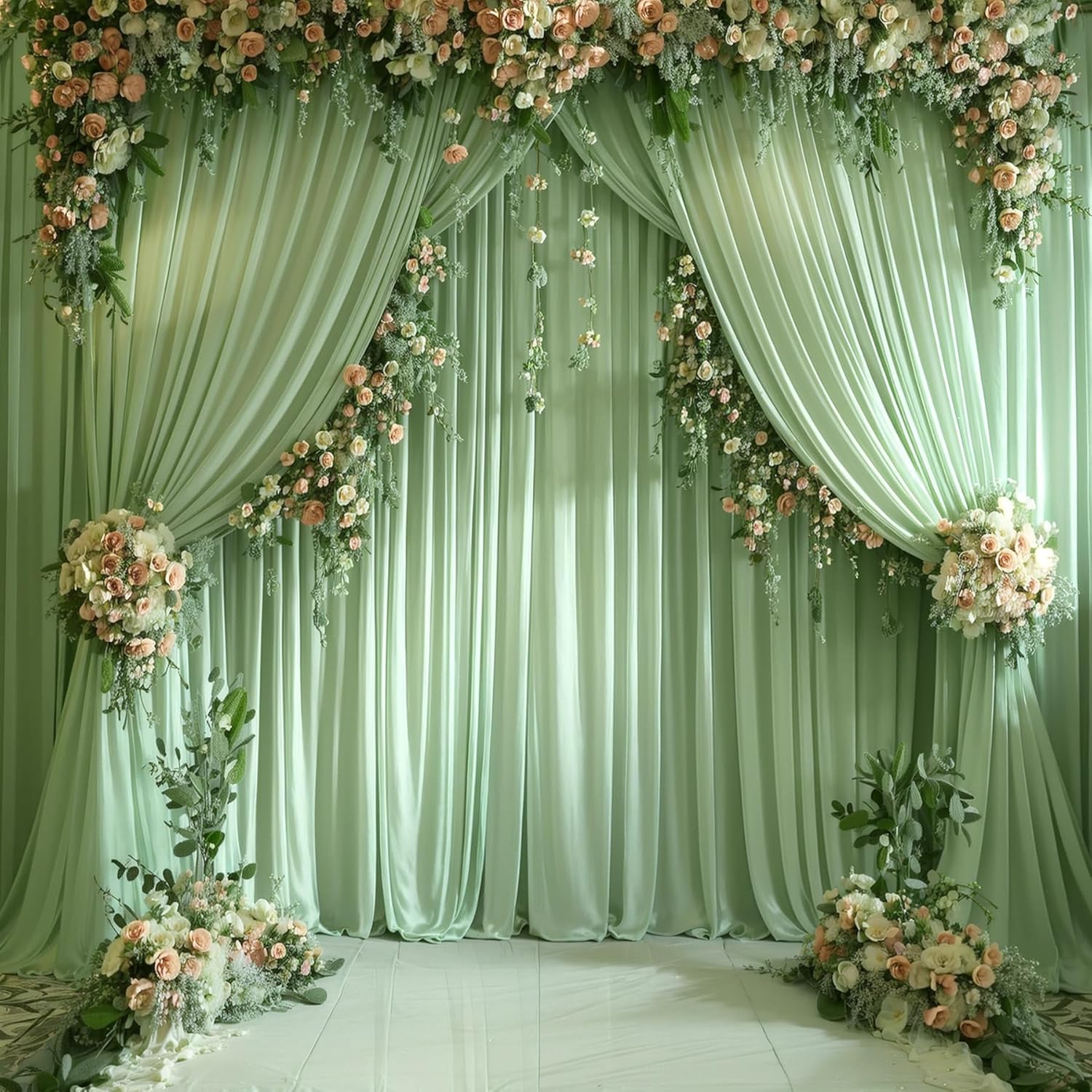 สีขาวผ้าม่านฉากหลังสําหรับงานป - Photography Wedding บทวิจารณ์และราคา