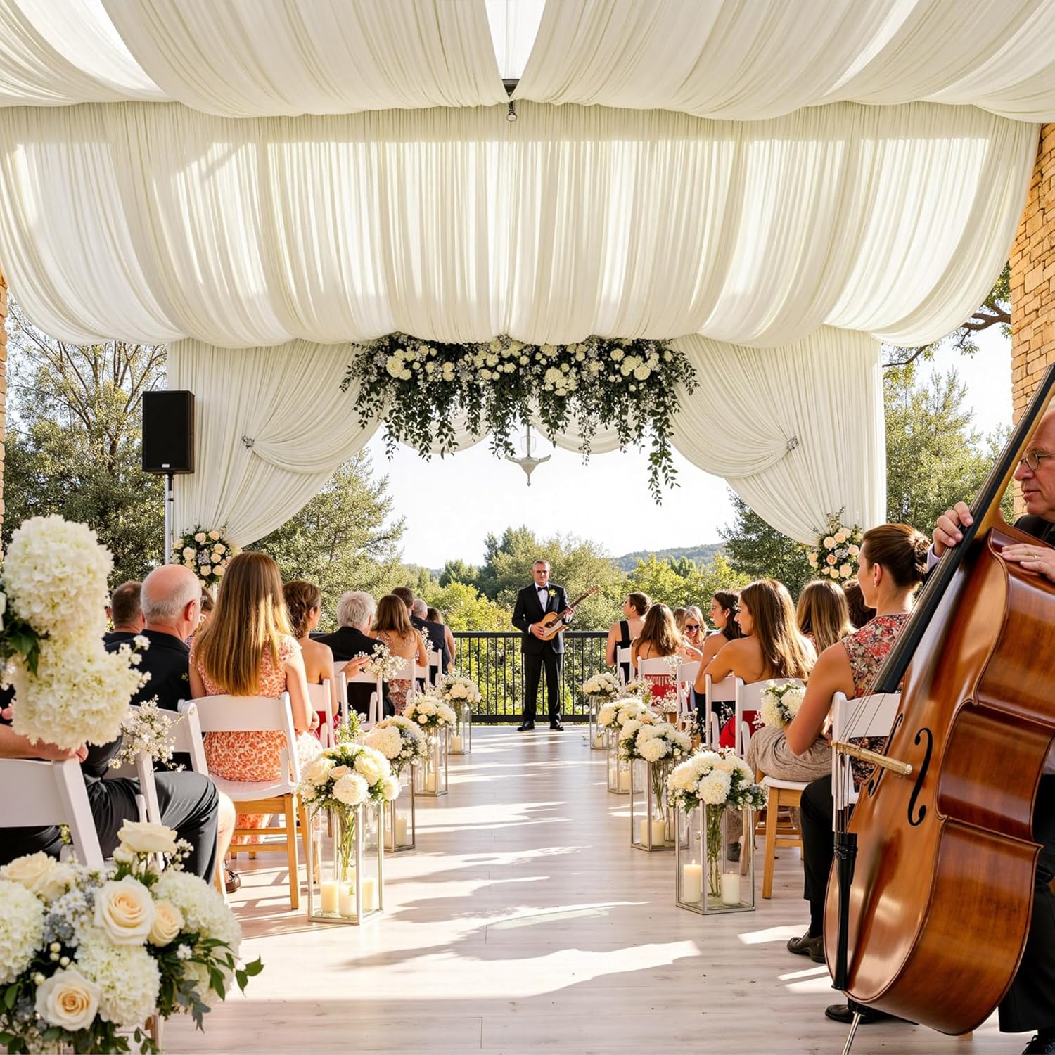 สีขาวผ้าม่านฉากหลังสําหรับงานป - Photography Wedding บทวิจารณ์และราคา