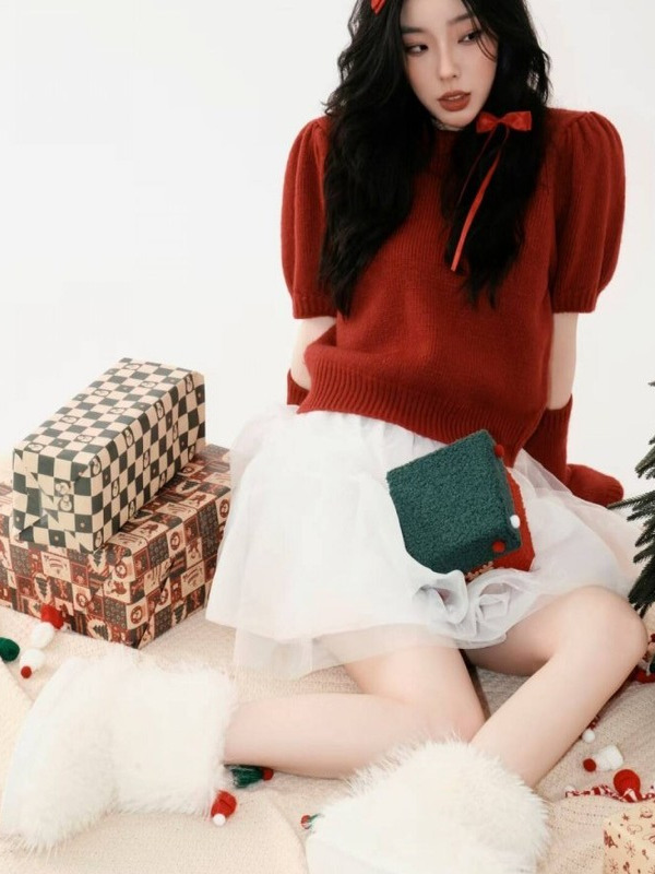 ธีมคริสต์มาส เสื้อกันหนาวสีแดง - Photography Studio บทวิจารณ์และราคา